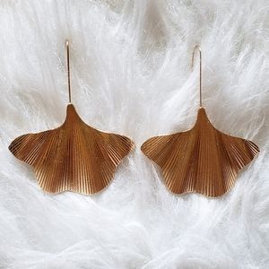 Ginkgo Leaf Statement Earrings